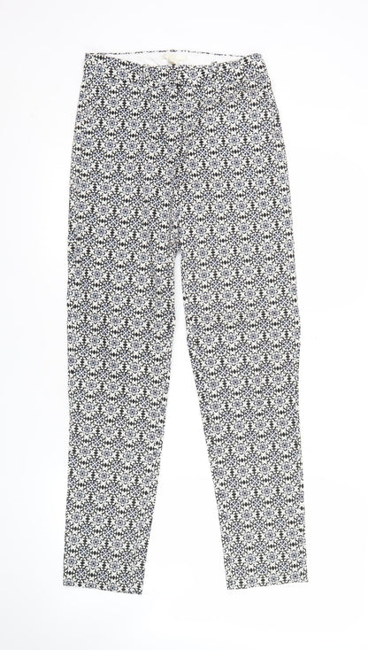 H&M Women’s Black White Geometric Slim Fit Trousers Size 6