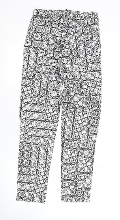 H&M Women’s Black White Geometric Slim Fit Trousers Size 6