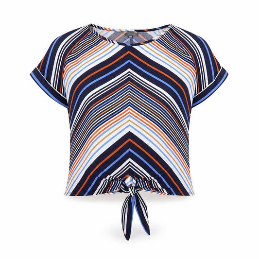 Intuition Womens Multicoloured Stripe Cropped T-Shirt Size 12