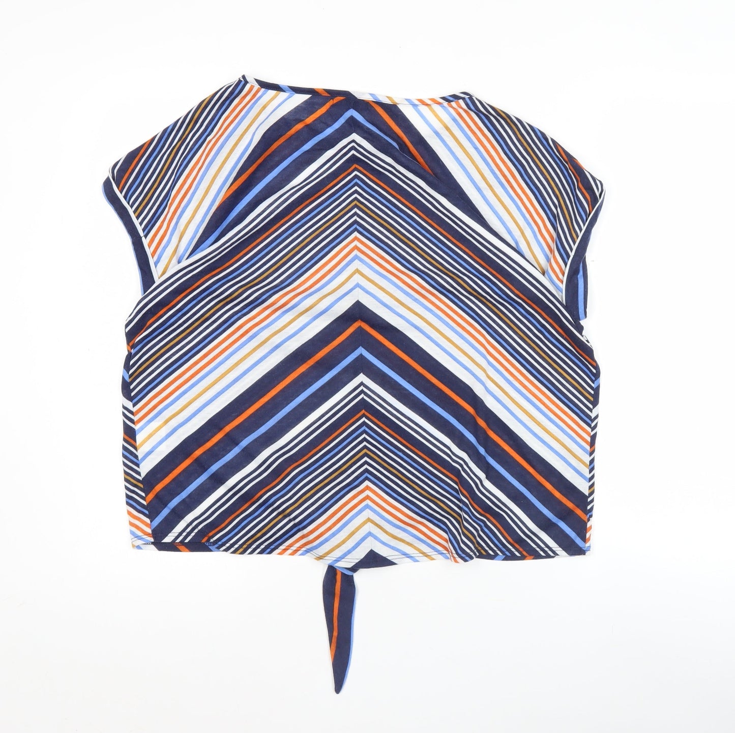 Intuition Womens Multicoloured Stripe Cropped T-Shirt Size 12