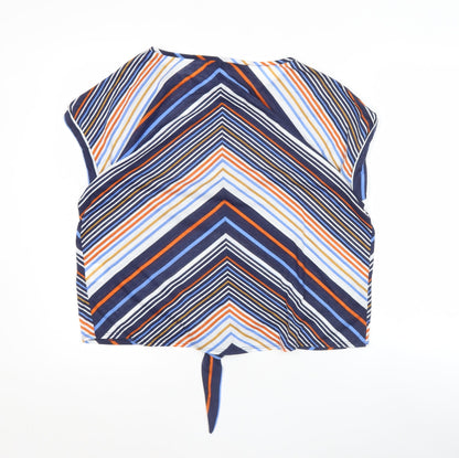 Intuition Womens Multicoloured Stripe Cropped T-Shirt Size 12