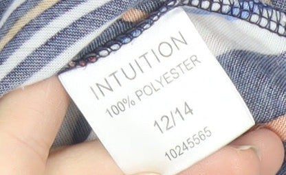 Intuition Womens Multicoloured Stripe Cropped T-Shirt Size 12