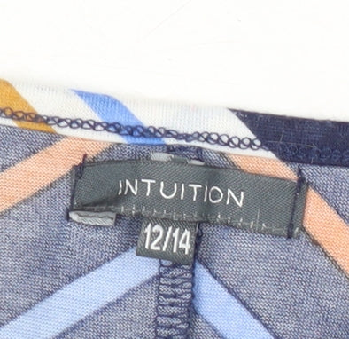 Intuition Womens Multicoloured Stripe Cropped T-Shirt Size 12
