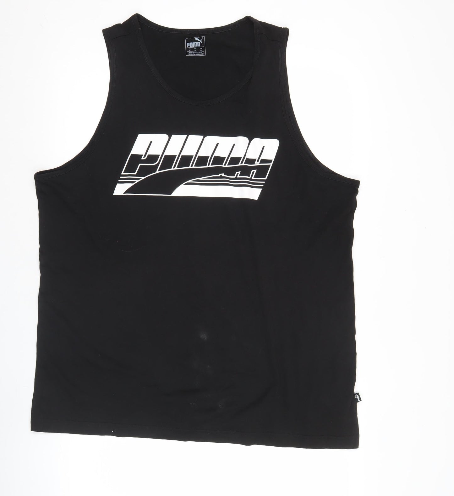 Puma Mens Black XL Tank Top Sleeveless Gym Logo Sportswear