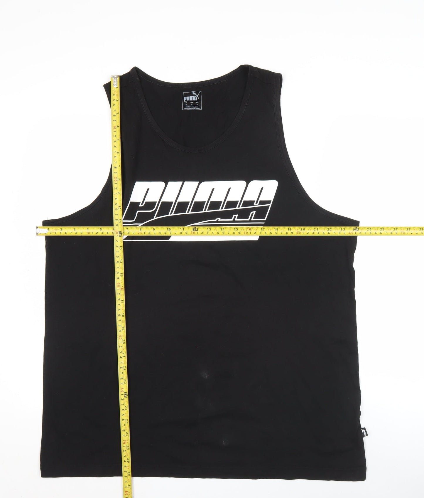 Puma Mens Black XL Tank Top Sleeveless Gym Logo Sportswear