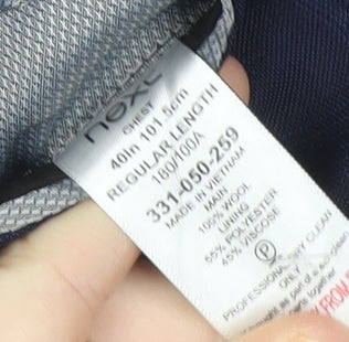 Next Signature Men's Blue Check Slim Fit Wool Suit Jacket 40R