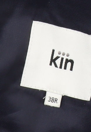 Kin Men’s Blue Check Wool Blazer Jacket 38R Classic Notch Lapel