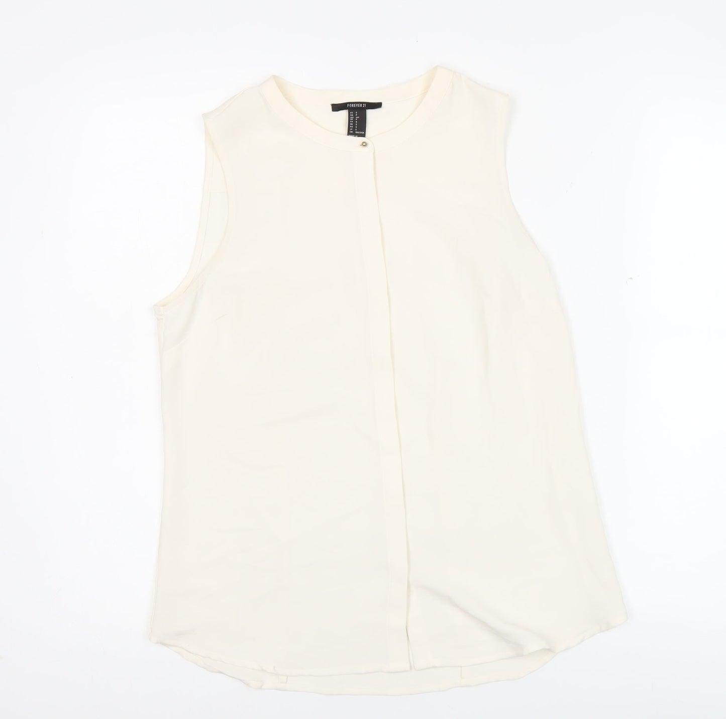 Forever 21 Womens Ivory Sleeveless Blouse Size S Workwear Top