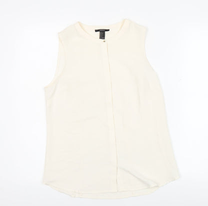 Forever 21 Womens Ivory Sleeveless Blouse Size S Workwear Top