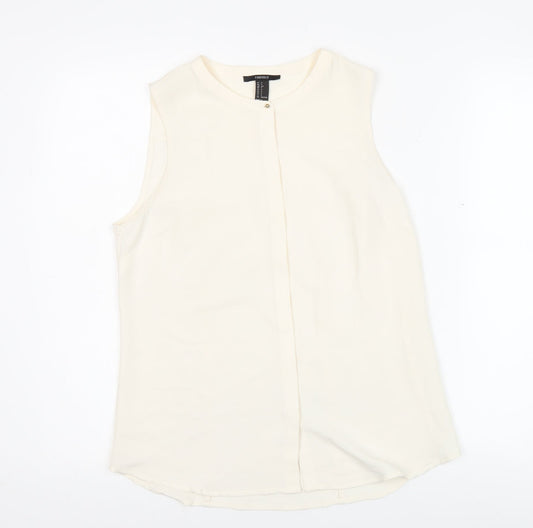 Forever 21 Womens Ivory Sleeveless Blouse Size S Workwear Top