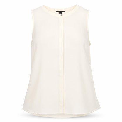 Forever 21 Womens Ivory Sleeveless Blouse Size S Workwear Top