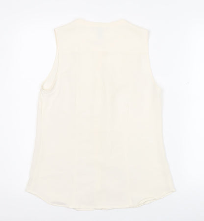 Forever 21 Womens Ivory Sleeveless Blouse Size S Workwear Top