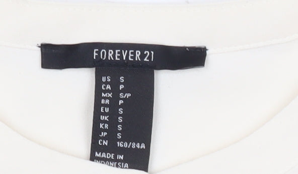Forever 21 Womens Ivory Sleeveless Blouse Size S Workwear Top
