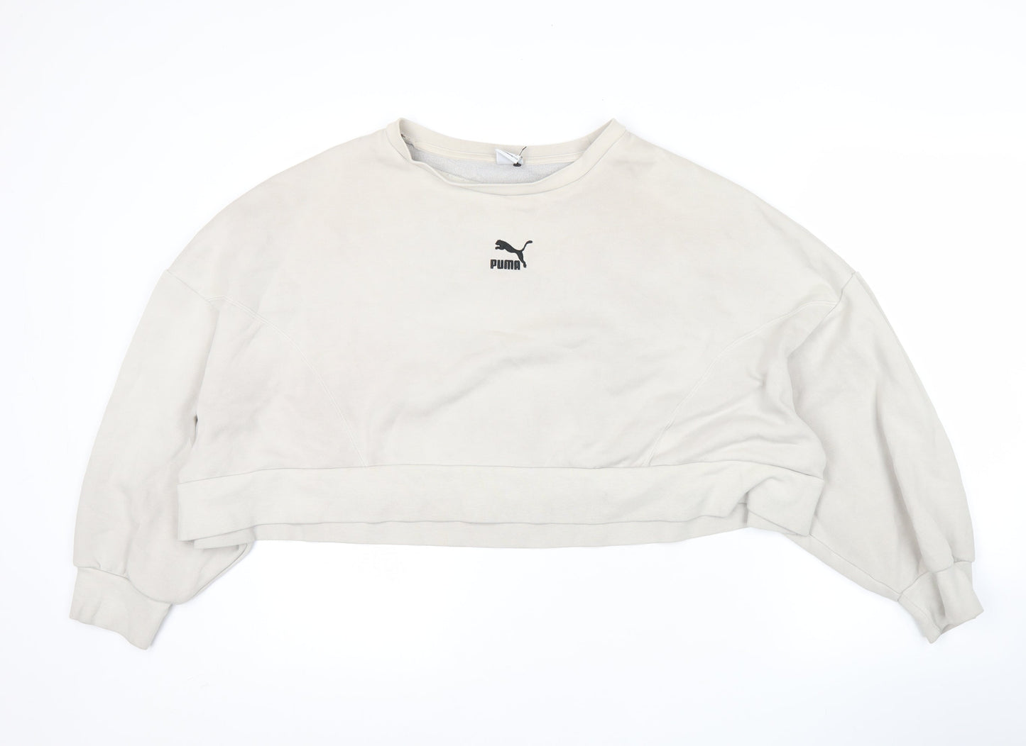 Puma Women’s Beige XL Pullover Sweatshirt Crew Neck Casual Sportswear