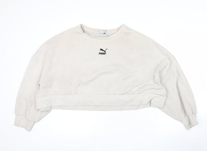 Puma Women’s Beige XL Pullover Sweatshirt Crew Neck Casual Sportswear