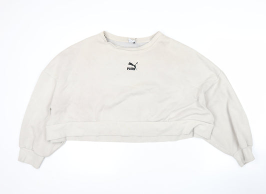 Puma Women’s Beige XL Pullover Sweatshirt Crew Neck Casual Sportswear