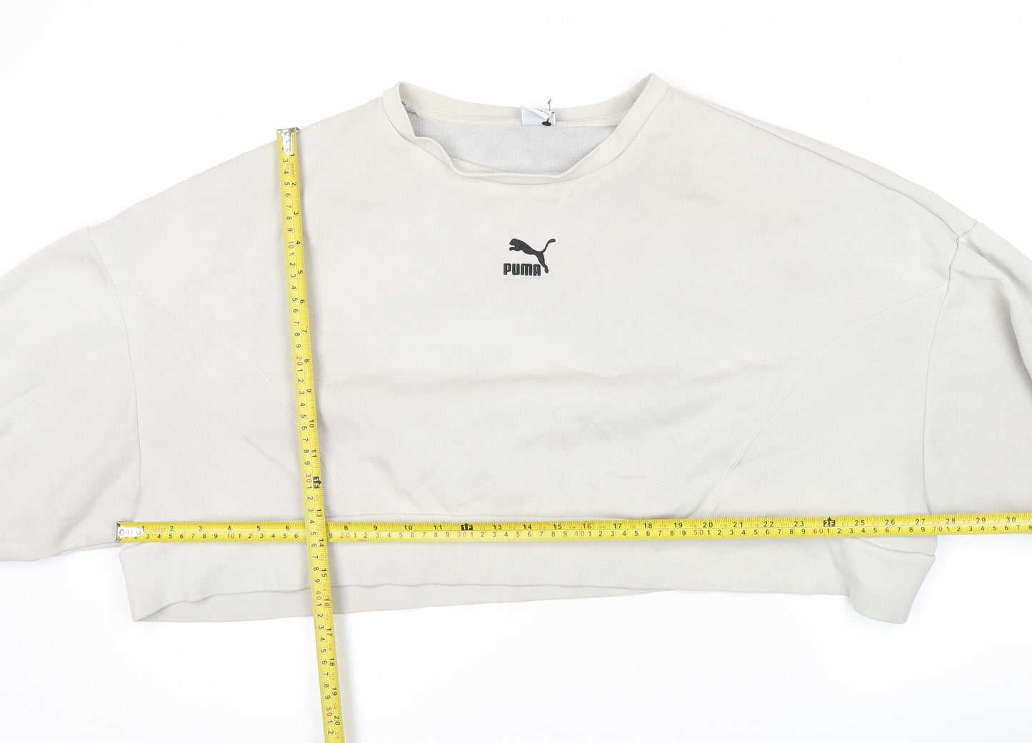 Puma Women’s Beige XL Pullover Sweatshirt Crew Neck Casual Sportswear