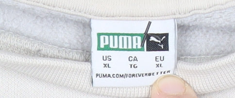 Puma Women’s Beige XL Pullover Sweatshirt Crew Neck Casual Sportswear
