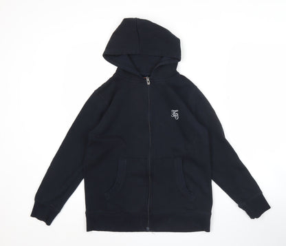 French Connection Girls Black Full Zip Hoodie 13-14Y Cotton Blend