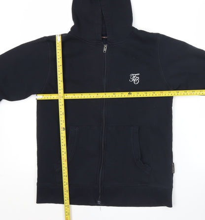 French Connection Girls Black Full Zip Hoodie 13-14Y Cotton Blend