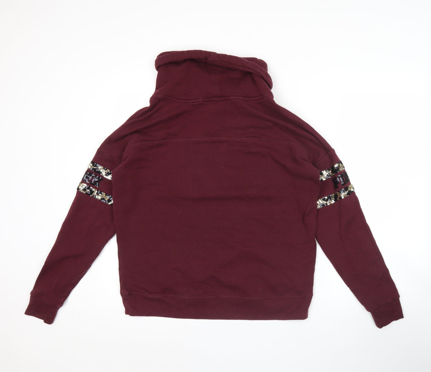 Victoria's Secret PINK Womens Burgundy Sequin Hoodie Size S