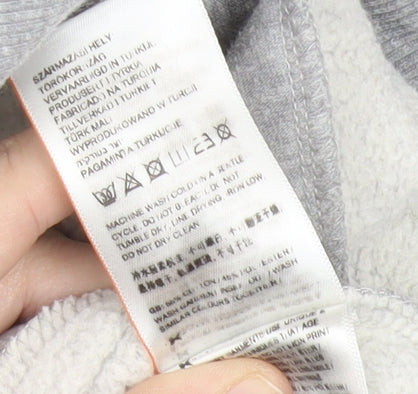 Superdry Womens Grey Full Zip Hoodie Size UK 6 Cotton Blend