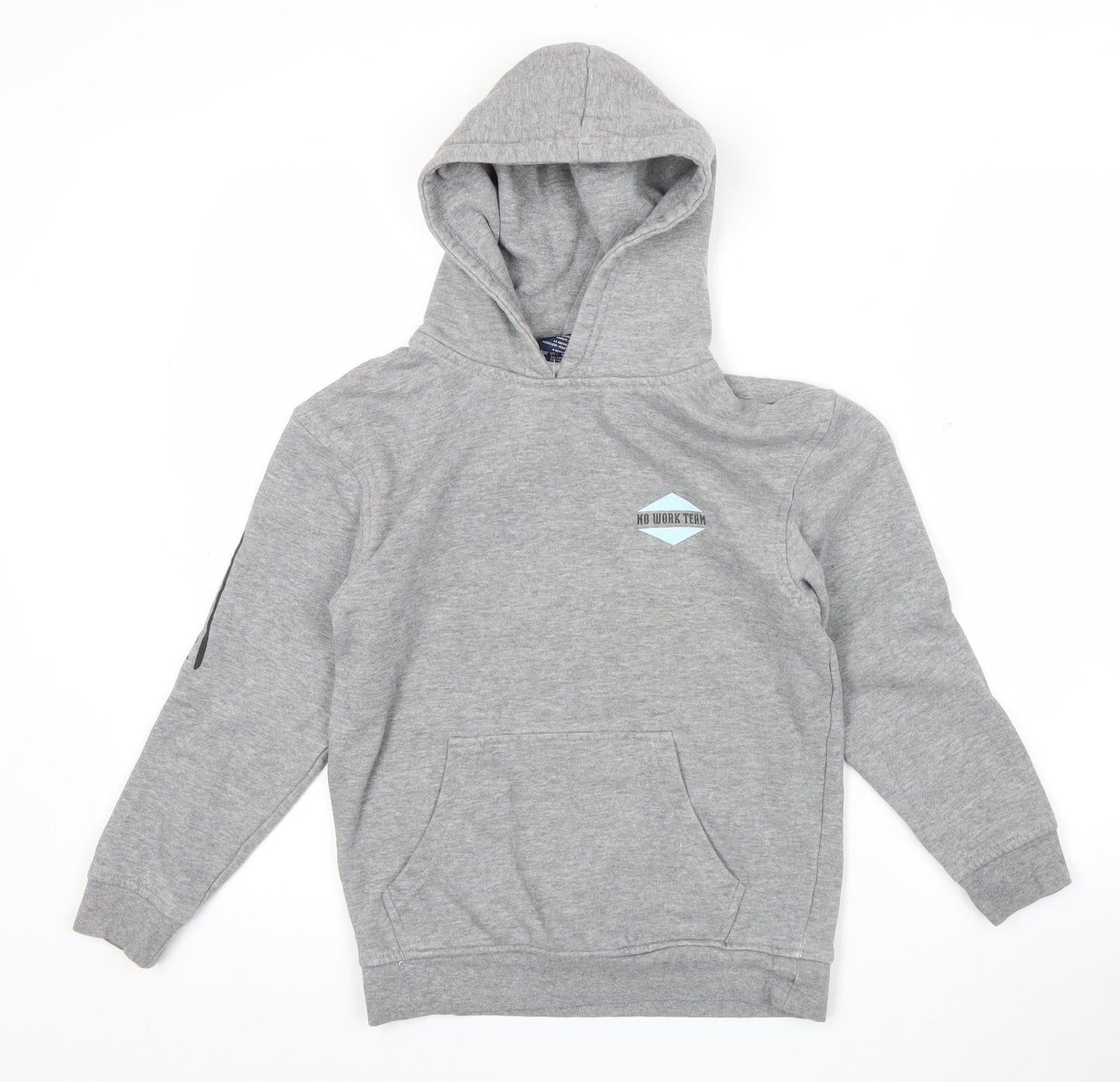 No Work Team Unisex Kids Grey Pullover Hoodie 10 Years Surf Graphic