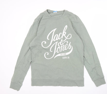 Mens UK Size M JACK & JONES Green Pullover Sweatshirt