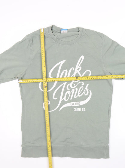Mens UK Size M JACK & JONES Green Pullover Sweatshirt