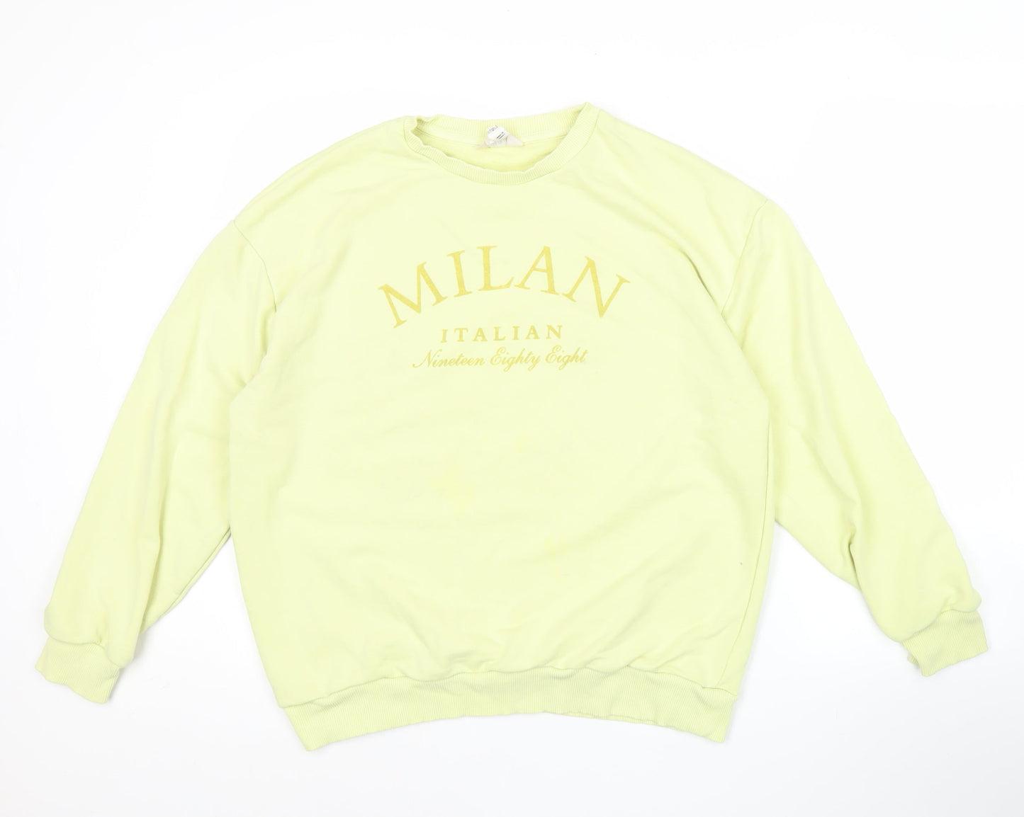 River Island Women’s Yellow Milan Graphic Crew Neck Sweatshirt Size S