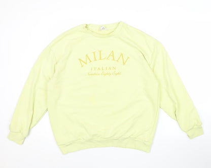 River Island Women’s Yellow Milan Graphic Crew Neck Sweatshirt Size S