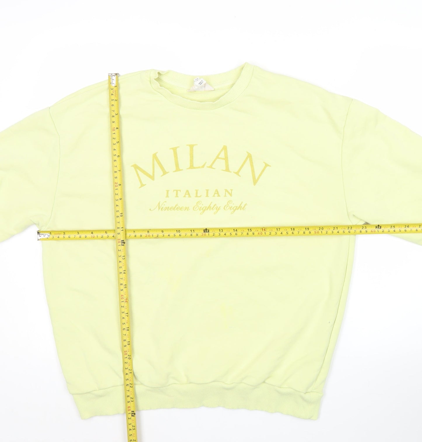 River Island Women’s Yellow Milan Graphic Crew Neck Sweatshirt Size S