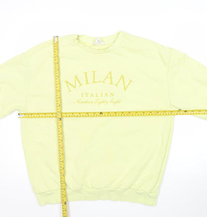 River Island Women’s Yellow Milan Graphic Crew Neck Sweatshirt Size S