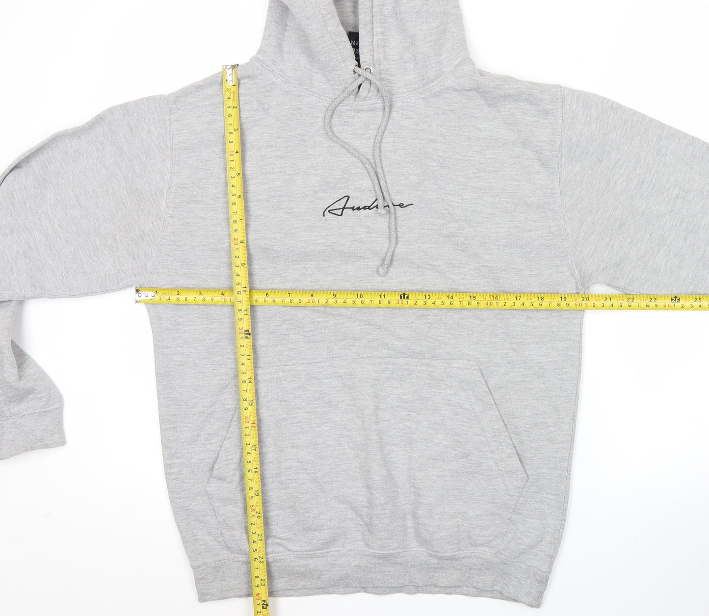 Audere Couture Men's Grey Small Pullover Hoodie with Logo