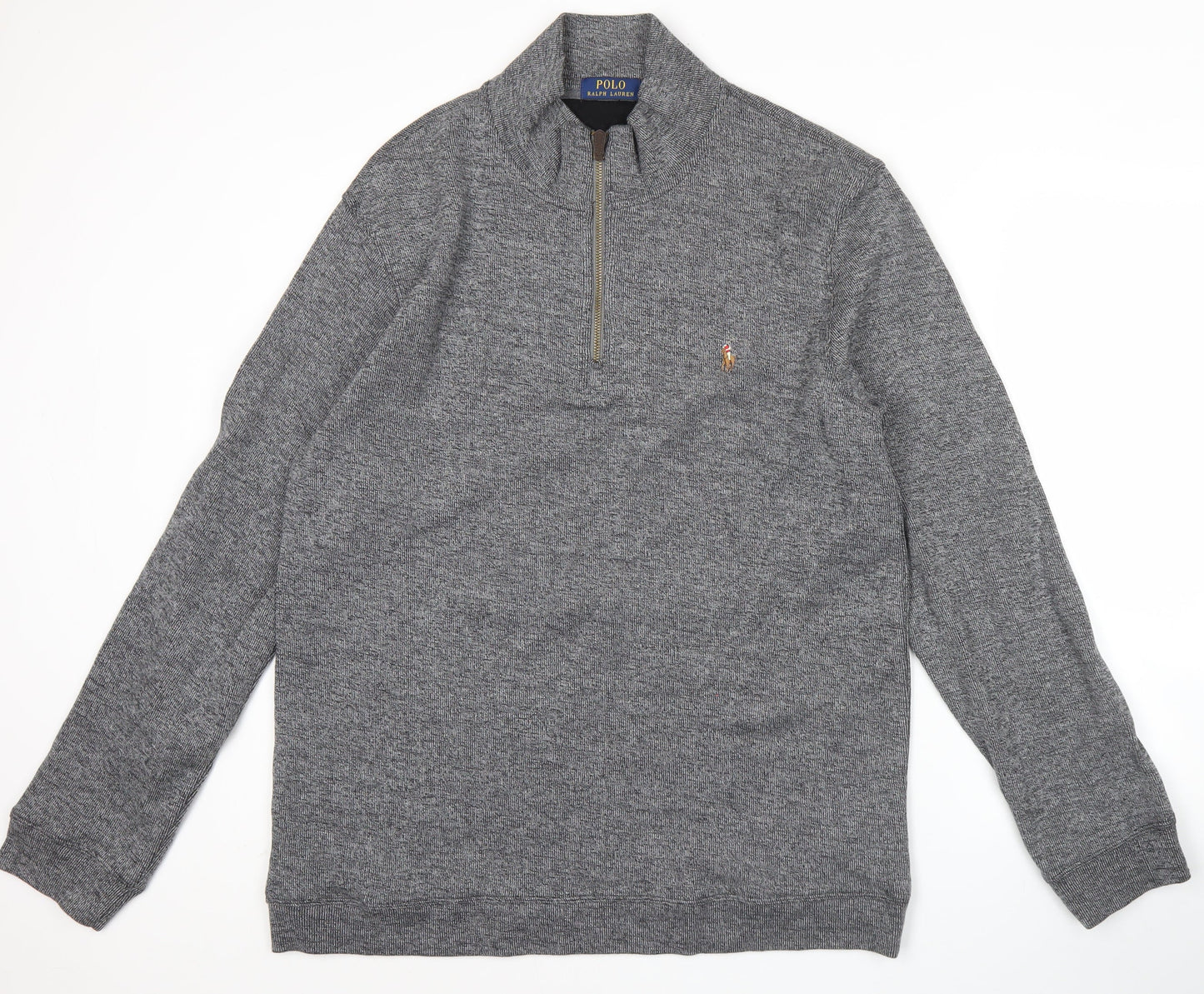 Ralph Lauren Men’s Grey 2XL Knit Mock Neck Half Zip Jumper