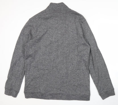 Ralph Lauren Men’s Grey 2XL Knit Mock Neck Half Zip Jumper