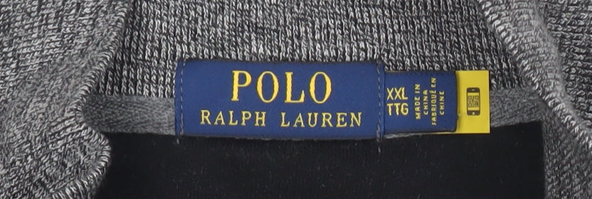 Ralph Lauren Men’s Grey 2XL Knit Mock Neck Half Zip Jumper