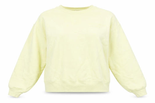 Women’s Yellow Pullover Sweatshirt Crew Neck Cotton Size 8 Relaxed Fit