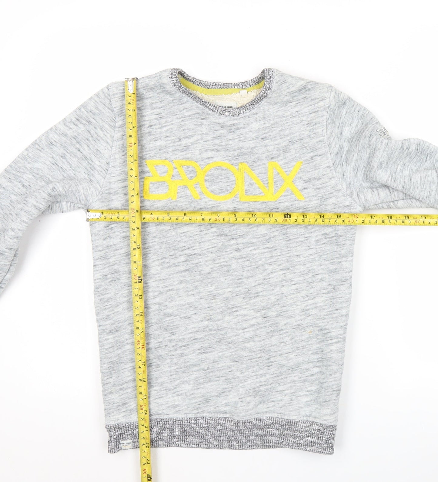 Next Boys Grey Sweatshirt 13 Years Graphic Bronx Logo Pullover Crew Neck