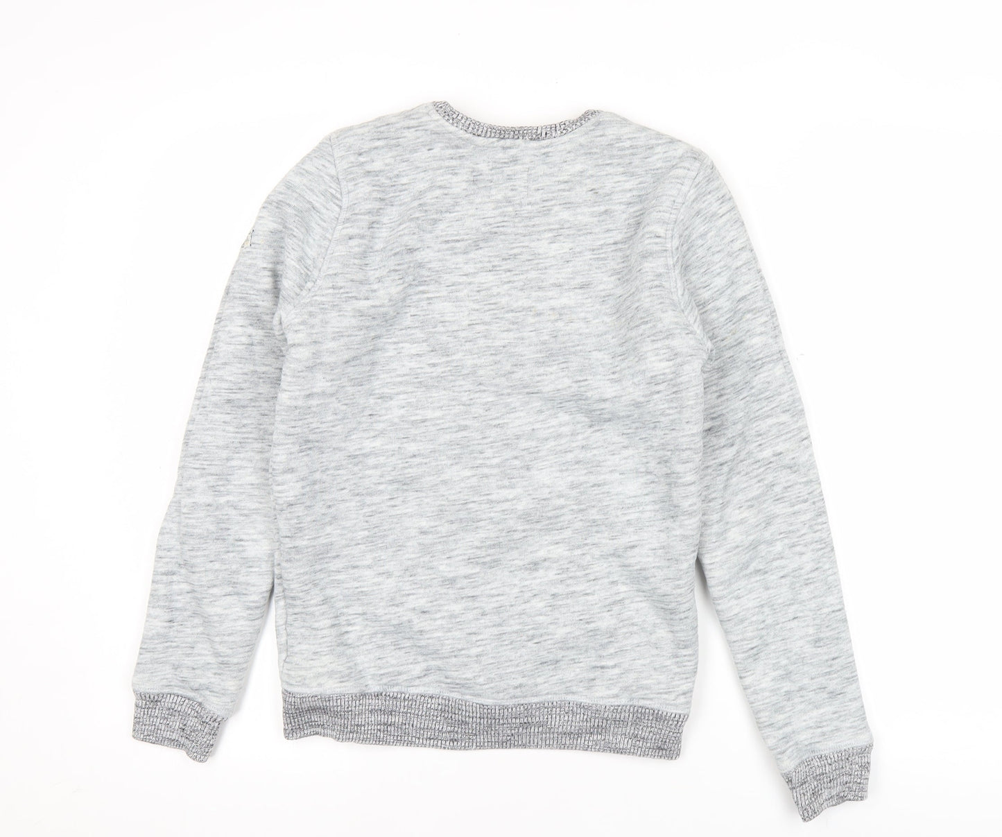 Next Boys Grey Sweatshirt 13 Years Graphic Bronx Logo Pullover Crew Neck