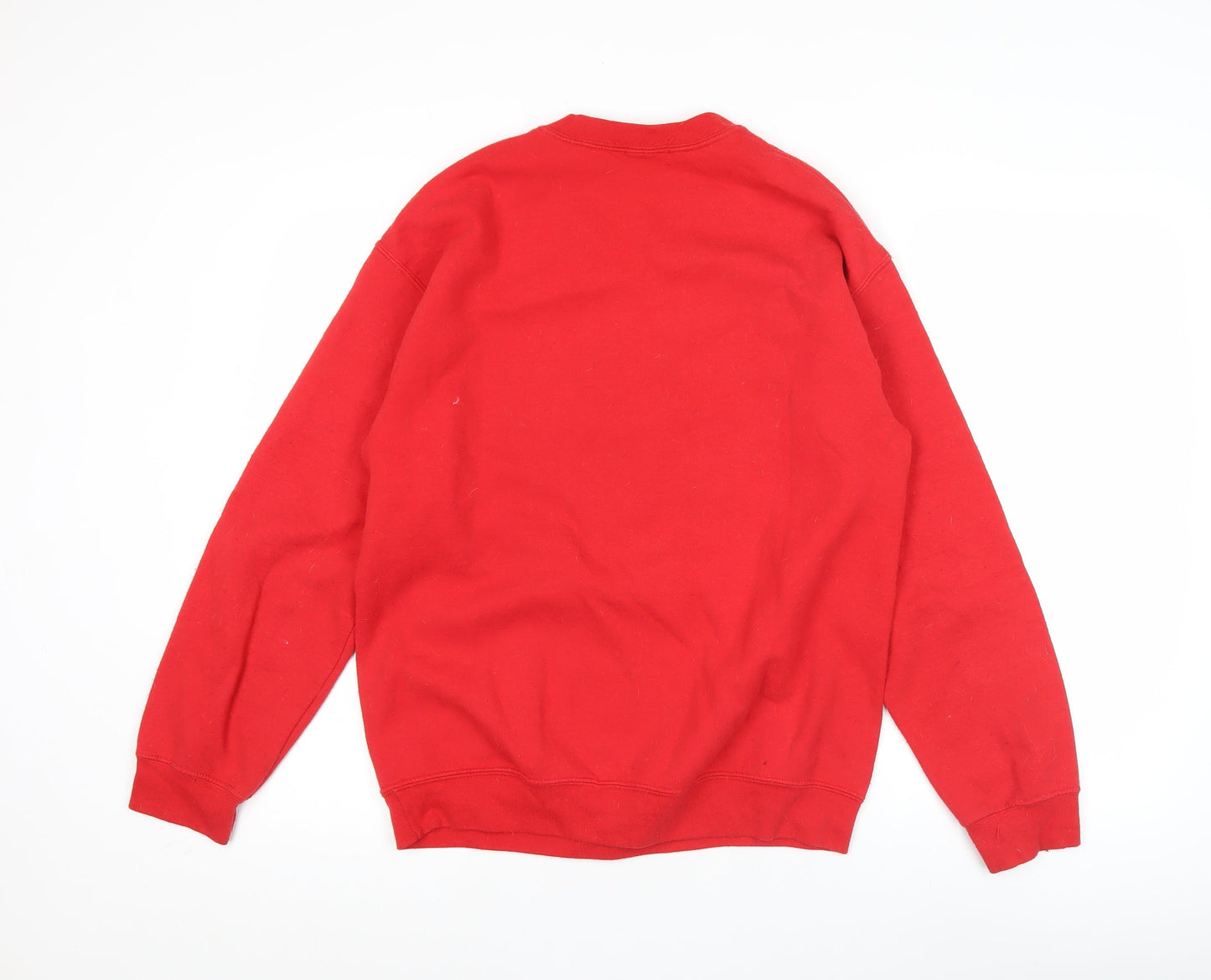 PrettyLittleThing Unisex Red Crew Neck Pullover Sweatshirt S