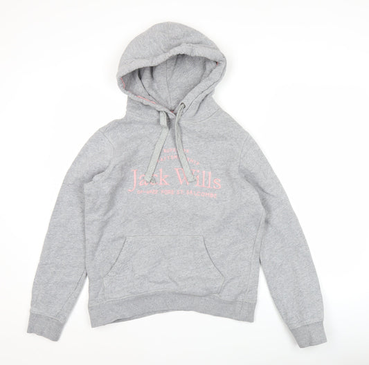 Womens UK Size 10 Jack Wills Grey Pullover Hoodie