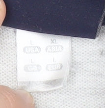 Umbro Men Grey L Polo Shirt Striped Short Sleeve Sports Casual