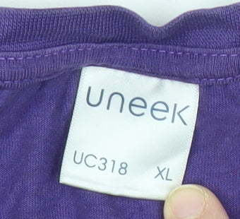 Uneek Men’s Purple XL Graphic Cotton T-Shirt Crew Neck Short Sleeve