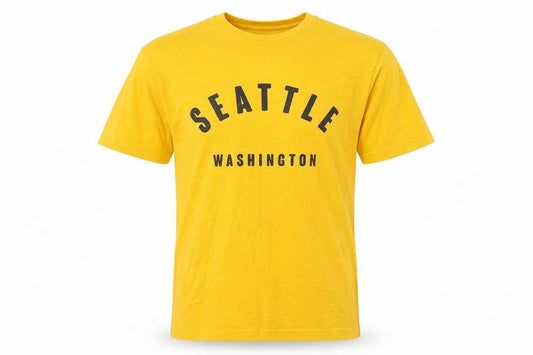Primark Men's Yellow Seattle Washington Graphic T-Shirt Size S