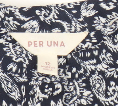 Marks and Spencer Women’s Blue Floral Tunic Blouse Size 12