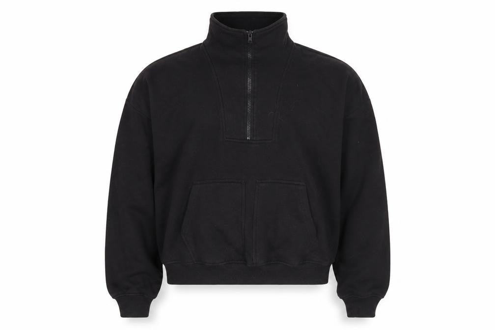 PrettyLittleThing Unisex Black M Half Zip Pullover Sweatshirt