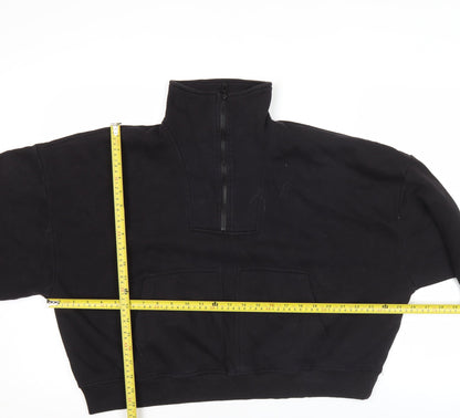 PrettyLittleThing Unisex Black M Half Zip Pullover Sweatshirt