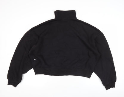 PrettyLittleThing Unisex Black M Half Zip Pullover Sweatshirt