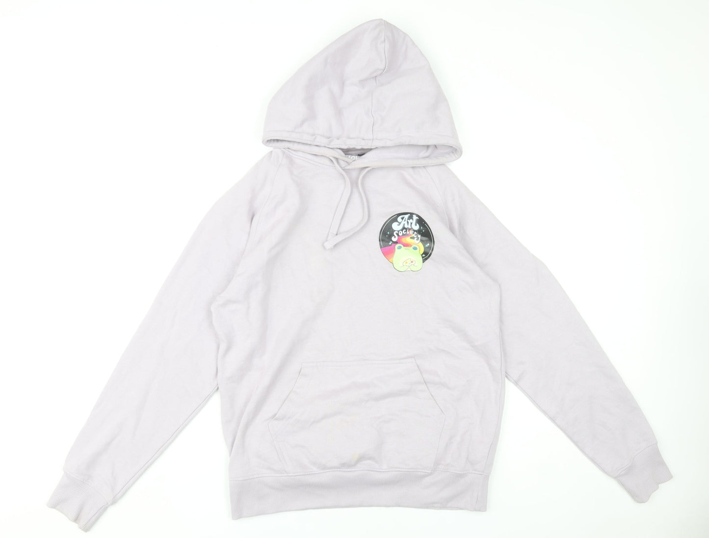 Neutral Women’s Light Purple Hoodie Small Cotton Pullover Art Print